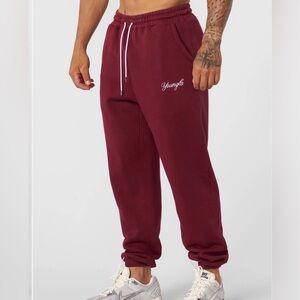 Young LA Men's Maroon Jogger Pants